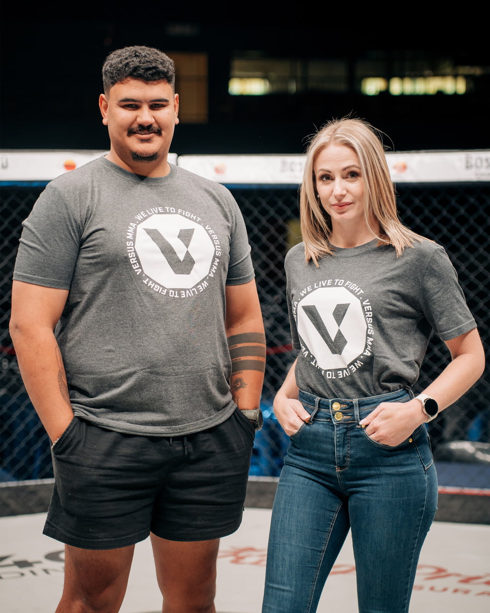 Big V T-Shirt – Charcoal / White