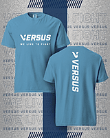 Full Logo Slogan T-Shirt – Denim / White